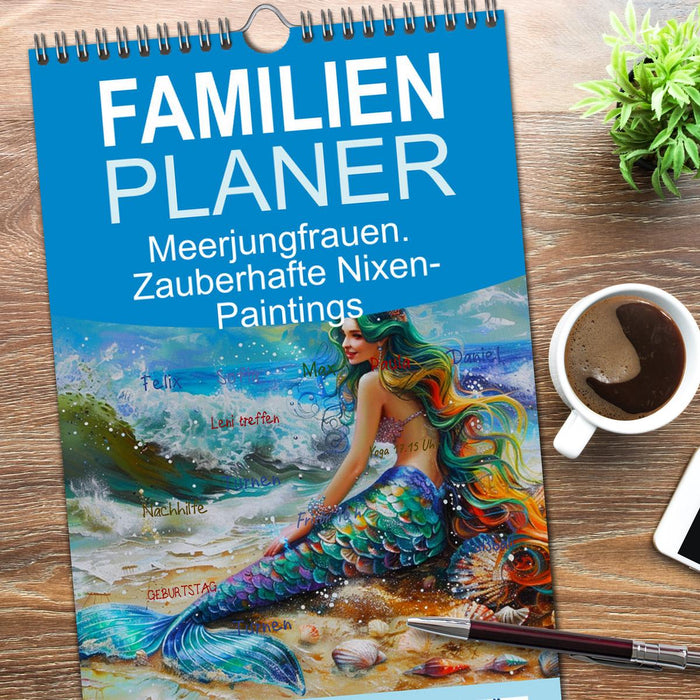 Meerjungfrauen. Zauberhafte Nixen-Paintings (CALVENDO Familienplaner 2026)
