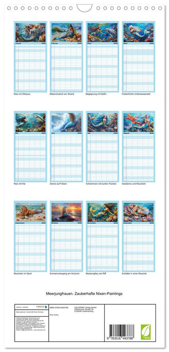Meerjungfrauen. Zauberhafte Nixen-Paintings (CALVENDO Familienplaner 2026)