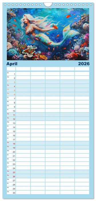 Meerjungfrauen. Zauberhafte Nixen-Paintings (CALVENDO Familienplaner 2026)