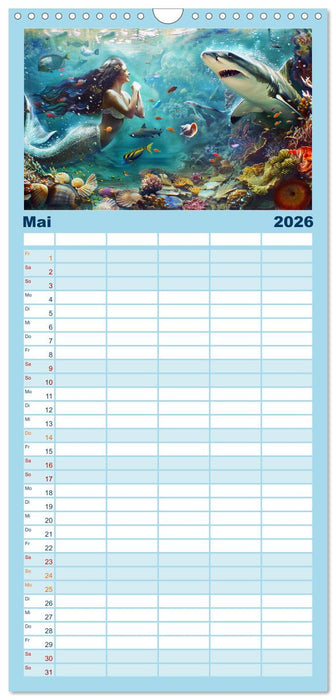 Meerjungfrauen. Zauberhafte Nixen-Paintings (CALVENDO Familienplaner 2026)