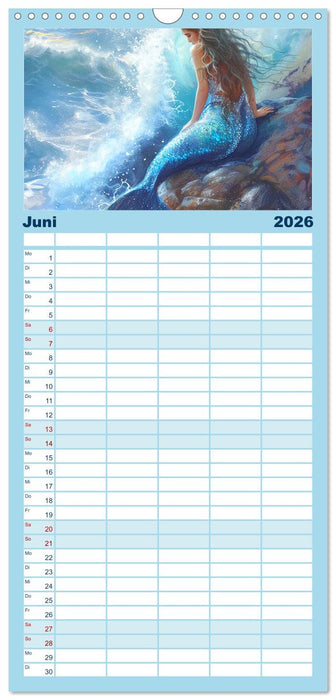 Meerjungfrauen. Zauberhafte Nixen-Paintings (CALVENDO Familienplaner 2026)