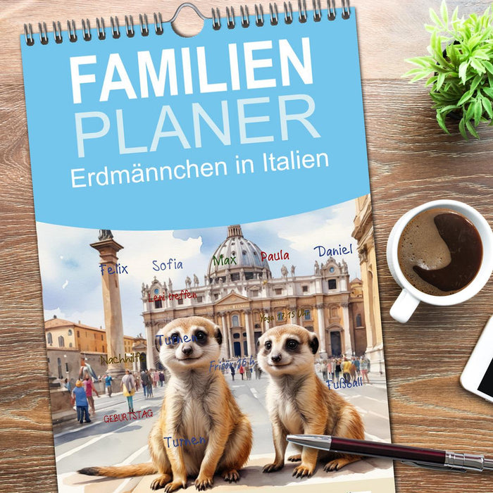 Erdmännchen in Italien (CALVENDO Familienplaner 2026)