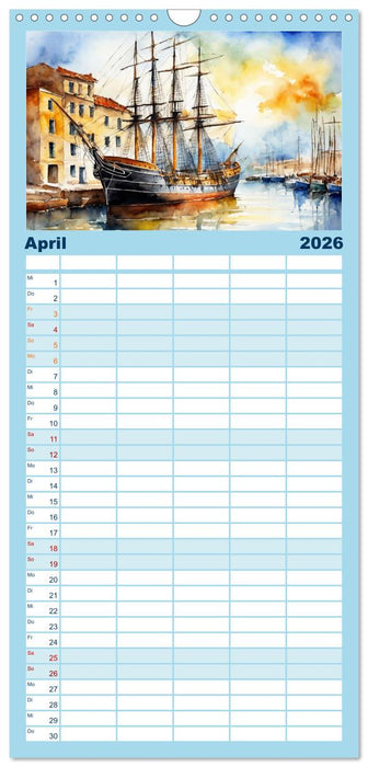 Großsegler aus vergangenen Zeiten (CALVENDO Familienplaner 2026)