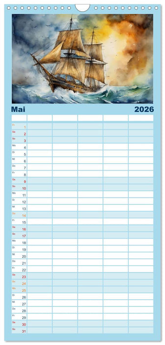 Großsegler aus vergangenen Zeiten (CALVENDO Familienplaner 2026)