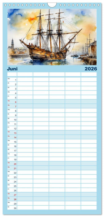 Großsegler aus vergangenen Zeiten (CALVENDO Familienplaner 2026)