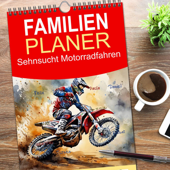 Sehnsucht Motorradfahren (CALVENDO Familienplaner 2026)