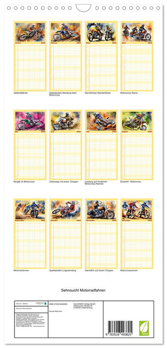 Sehnsucht Motorradfahren (CALVENDO Familienplaner 2026)