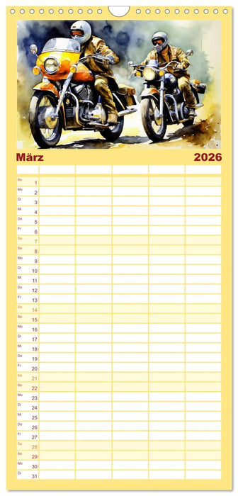 Sehnsucht Motorradfahren (CALVENDO Familienplaner 2026)