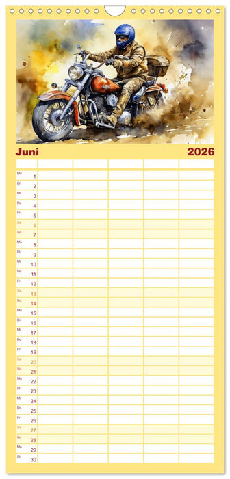 Sehnsucht Motorradfahren (CALVENDO Familienplaner 2026)