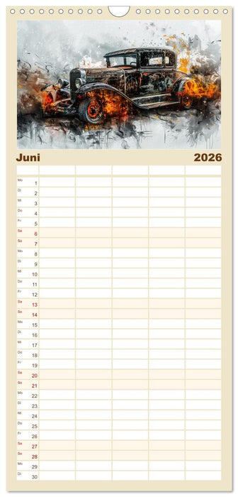 Aquarell Oldtimer (CALVENDO Familienplaner 2026)