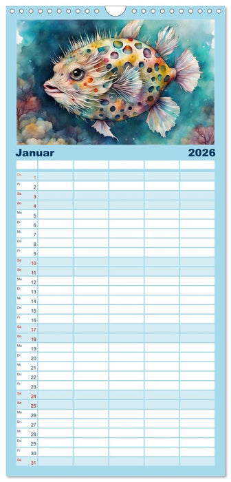 Meereskreaturen - Lebendige Unterwasserwelt (CALVENDO Familienplaner 2026)