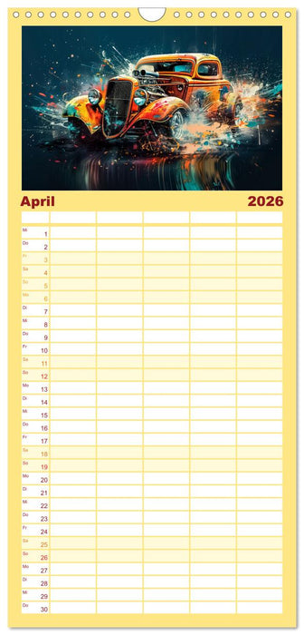 Hot Road - Oldtimer durch eine KI im neuen Gewand (CALVENDO Familienplaner 2026)
