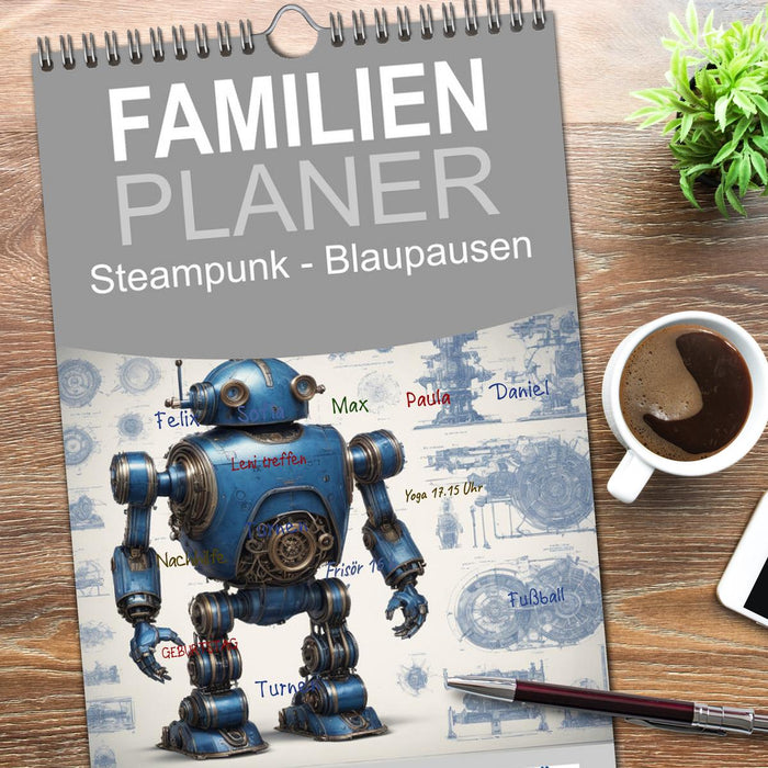 Steampunk - Blaupausen (CALVENDO Familienplaner 2026)