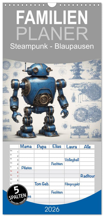 Steampunk - Blaupausen (CALVENDO Familienplaner 2026)