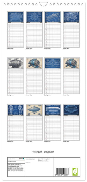 Steampunk - Blaupausen (CALVENDO Familienplaner 2026)