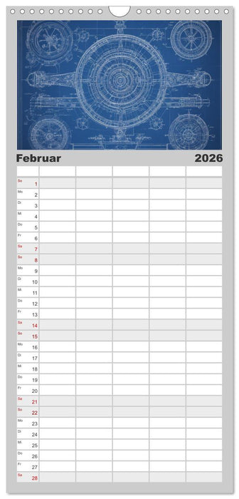 Steampunk - Blaupausen (CALVENDO Familienplaner 2026)
