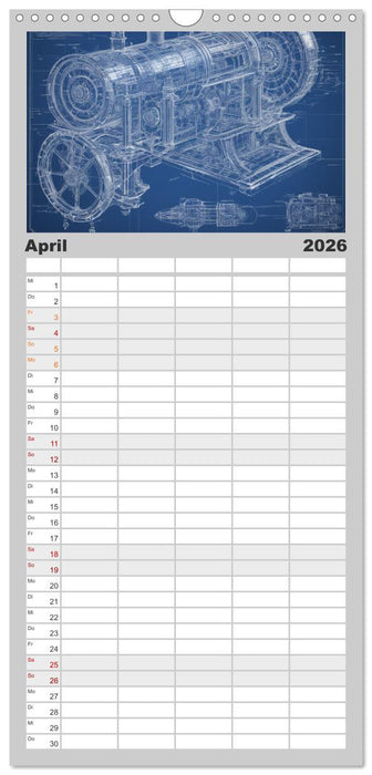 Steampunk - Blaupausen (CALVENDO Familienplaner 2026)