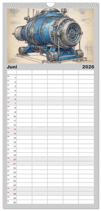 Steampunk - Blaupausen (CALVENDO Familienplaner 2026)