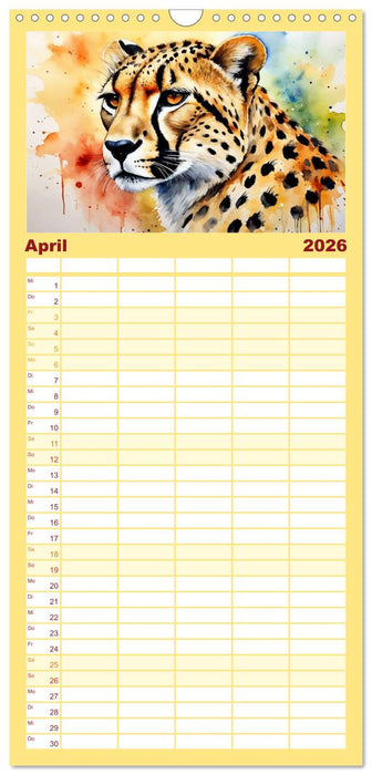 Zauberhafte Aquarelle von Afrikas Tierwelt (CALVENDO Familienplaner 2026)