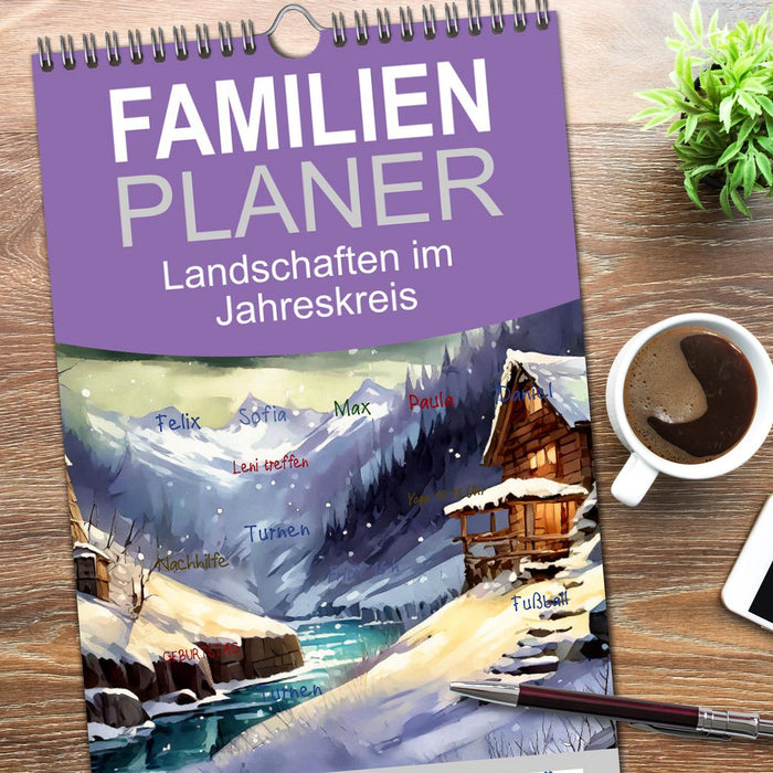 Landschaften im Jahreskreis (CALVENDO Familienplaner 2026)