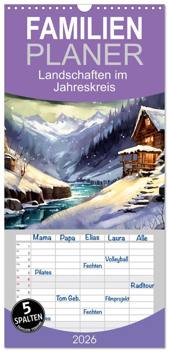 Landschaften im Jahreskreis (CALVENDO Familienplaner 2026)