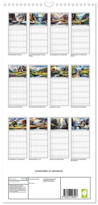 Landschaften im Jahreskreis (CALVENDO Familienplaner 2026)