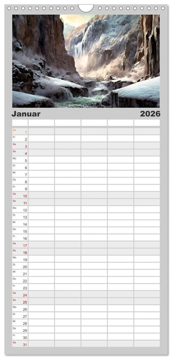 Landschaften im Jahreskreis (CALVENDO Familienplaner 2026)