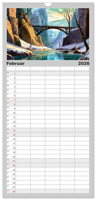 Landschaften im Jahreskreis (CALVENDO Familienplaner 2026)