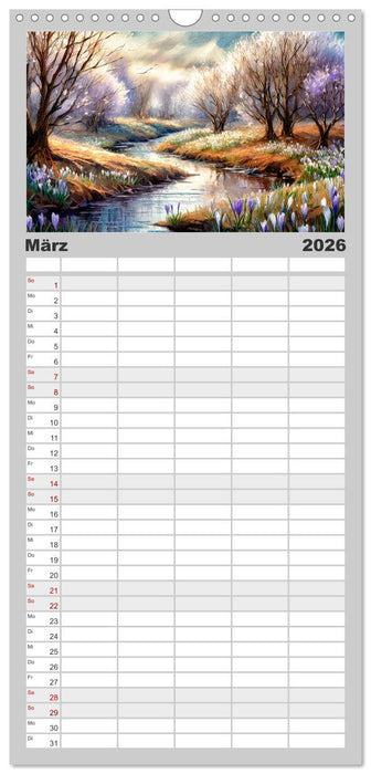 Landschaften im Jahreskreis (CALVENDO Familienplaner 2026)