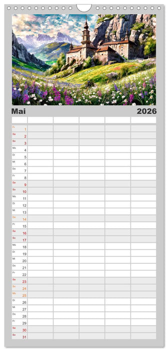 Landschaften im Jahreskreis (CALVENDO Familienplaner 2026)