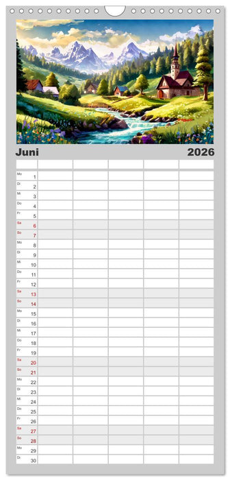 Landschaften im Jahreskreis (CALVENDO Familienplaner 2026)