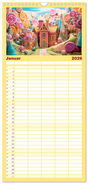 Zuckerträume im Candyland (CALVENDO Familienplaner 2026)
