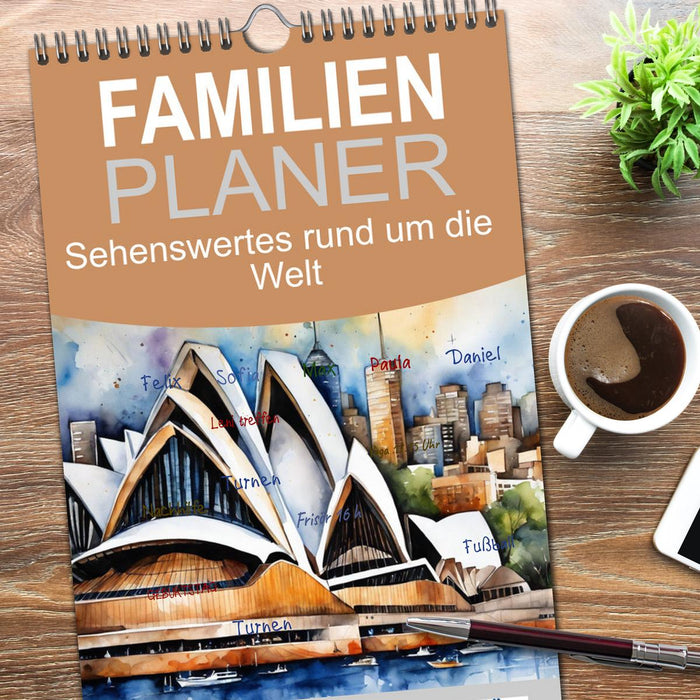 Sehenswertes rund um die Welt (CALVENDO Familienplaner 2026)