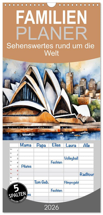 Sehenswertes rund um die Welt (CALVENDO Familienplaner 2026)