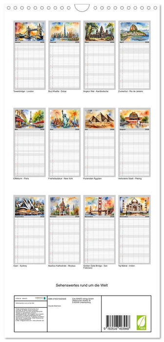 Sehenswertes rund um die Welt (CALVENDO Familienplaner 2026)