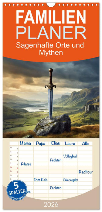 Sagenhafte Orte und Mythen (CALVENDO Familienplaner 2026)