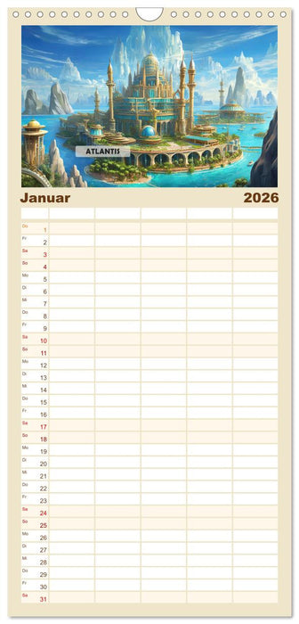 Sagenhafte Orte und Mythen (CALVENDO Familienplaner 2026)