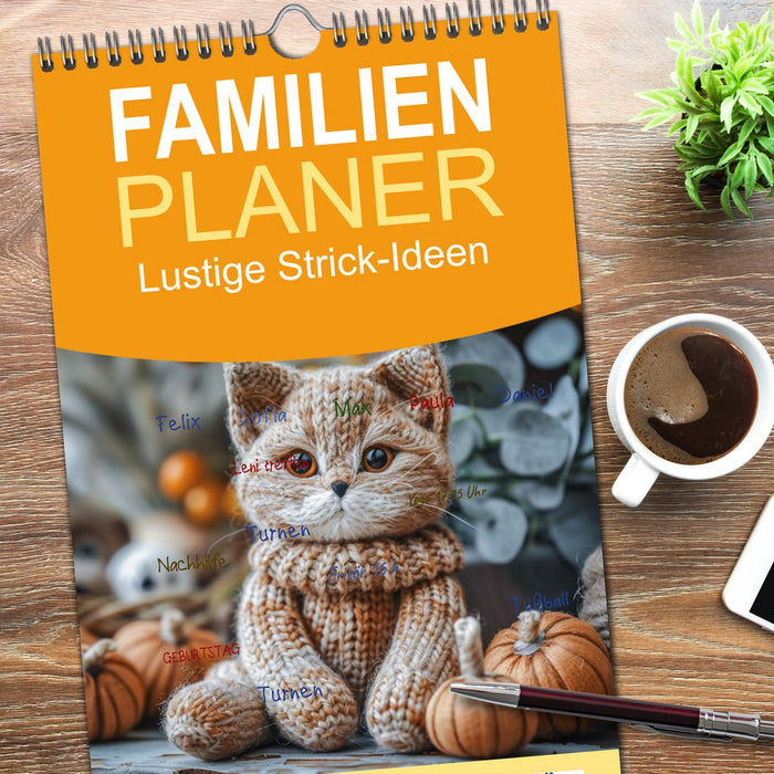 Lustige Strick-Ideen (CALVENDO Familienplaner 2026)