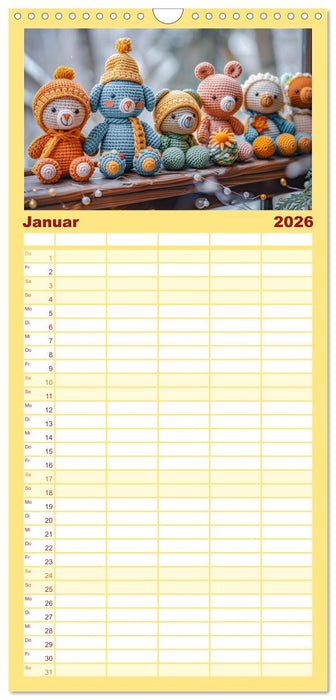 Lustige Strick-Ideen (CALVENDO Familienplaner 2026)