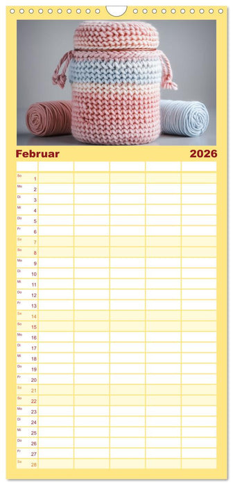 Lustige Strick-Ideen (CALVENDO Familienplaner 2026)