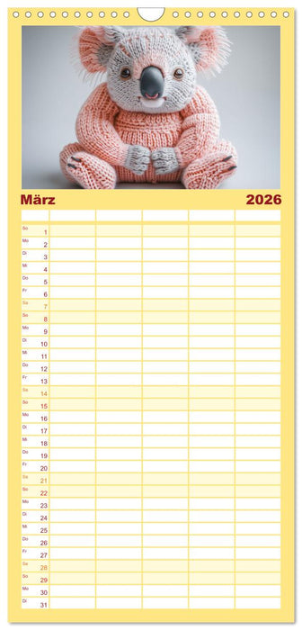 Lustige Strick-Ideen (CALVENDO Familienplaner 2026)