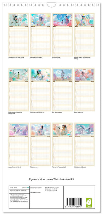 Figuren in einer bunten Welt - Im Anime-Stil (CALVENDO Familienplaner 2026)