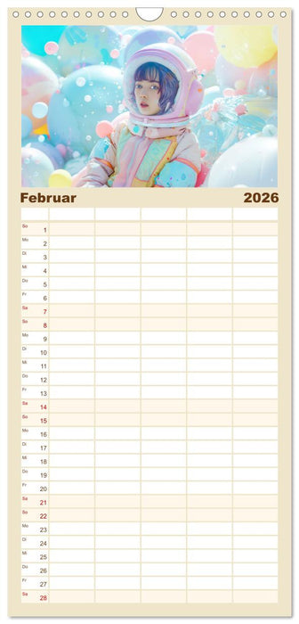 Figuren in einer bunten Welt - Im Anime-Stil (CALVENDO Familienplaner 2026)