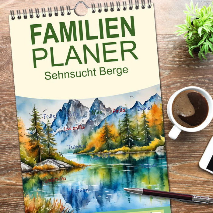 Sehnsucht Berge (CALVENDO Familienplaner 2026)