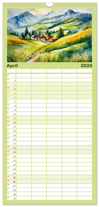 Sehnsucht Berge (CALVENDO Familienplaner 2026)