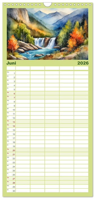 Sehnsucht Berge (CALVENDO Familienplaner 2026)