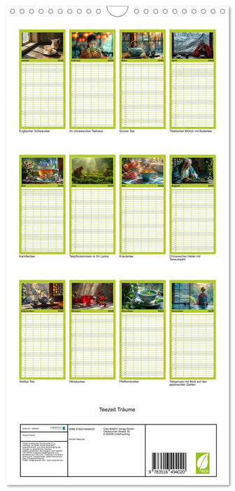 Teezeit Träume (CALVENDO Familienplaner 2026)