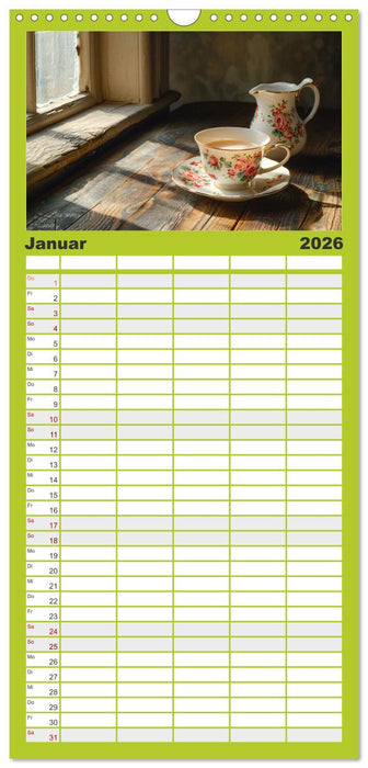 Teezeit Träume (CALVENDO Familienplaner 2026)