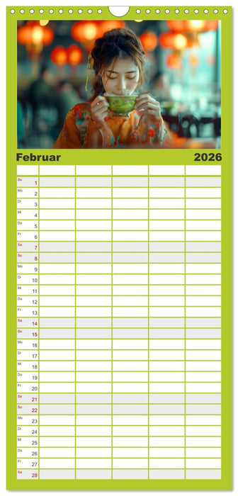 Teezeit Träume (CALVENDO Familienplaner 2026)