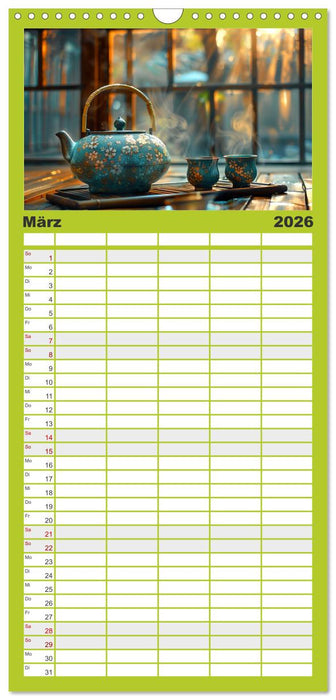 Teezeit Träume (CALVENDO Familienplaner 2026)